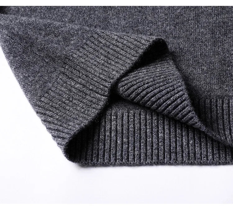 Cashmere Cotton Blend Classic V-Neck Sweater