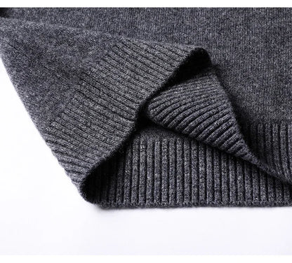 Cashmere Cotton Blend Classic V-Neck Sweater
