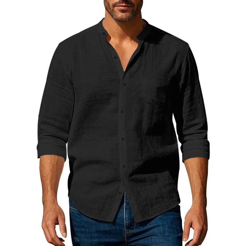 Cotton Linen Shirt (Long-Sleeve)