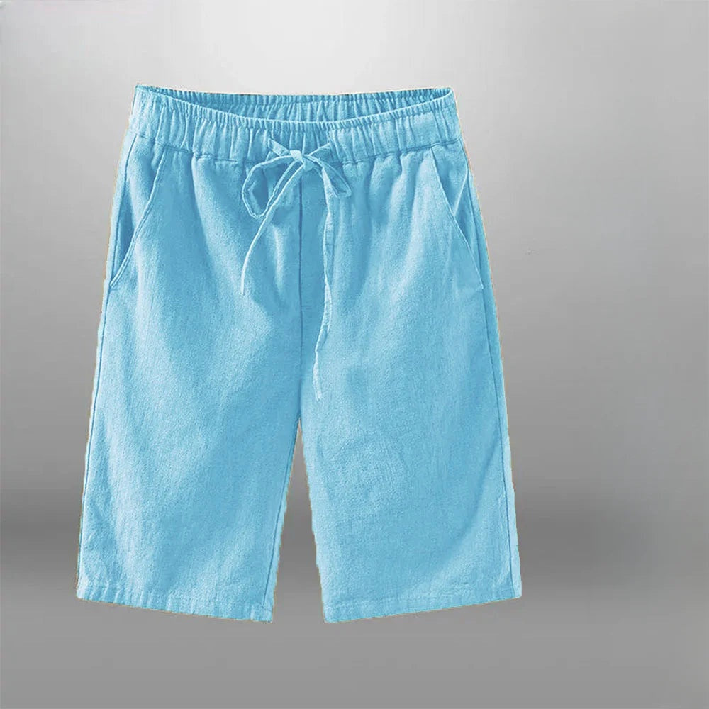 Cotton-linen shorts